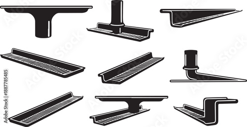 Various Metal Profiles and Sections for Construction and Design