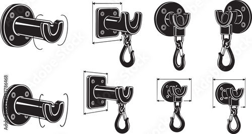 Various Types of Hooks and Mounting Hardware Illustrated