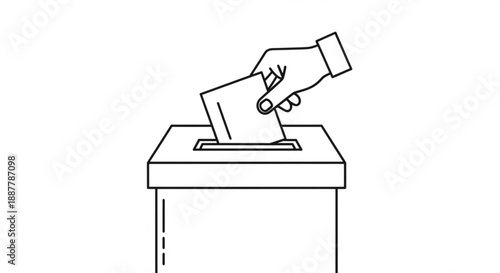 Hand casting ballot into box for voting symbolizing democracy and civic duty in elections