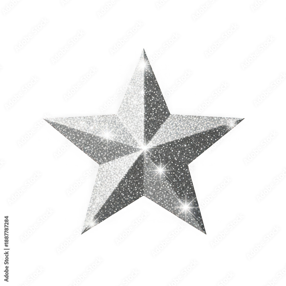Obraz premium Sparkling star icon isolated on transparent background