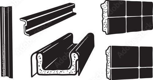Various Types of Foam Board Insulation and Moulding Sections
