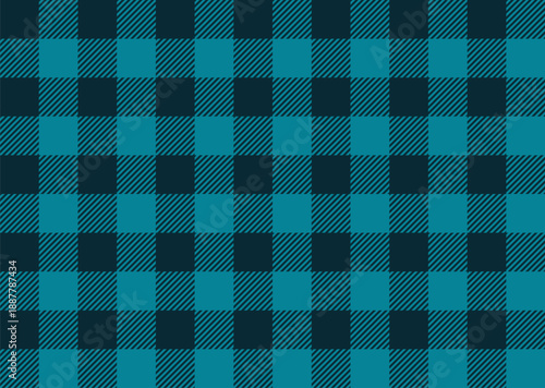 Seamless checker ed pattern with teal and dark blue squares and diagonal lines