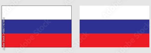Russia National flag in white background. Flag in black, red and yellow colour. Russia flag with rectangular ,heart and round shapes. vector illustrator.