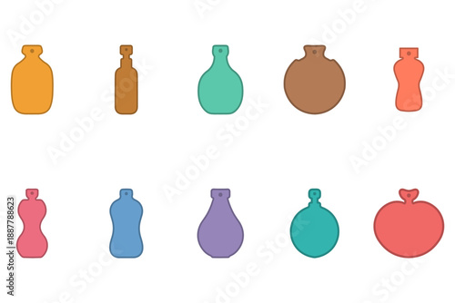 Collection of Colorful Perfume Bottle Illustration