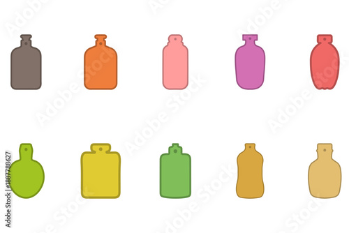 Collection of Colorful Perfume Bottle Illustration