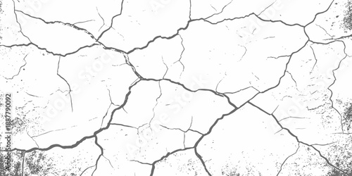 Black and white texture of cracked and abstract grunge texture effect old concrete faded wall dry surface patterns background.
