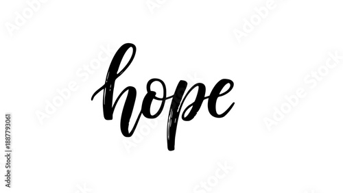 hope vector illustration in elegant black calligraphy on a white background