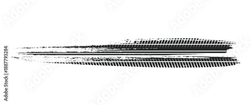 Tire track. Car, bike, motorcycle tyre mark with grunge effect isolated on white background. Wheel footprint on the road. Top view of rubber protector mark