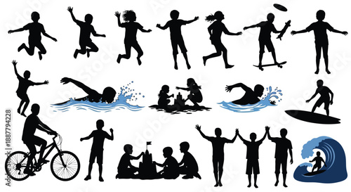 People engaging in various outdoor activities and sports