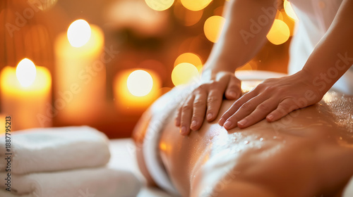 Wallpaper Mural Relaxing Spa Massage with Oil and Candle Light Torontodigital.ca