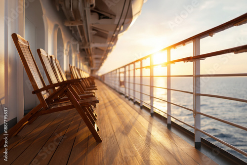 Relaxing journey on a cruise ship deck ocean view vacation paradise travel experience serene atmosphere