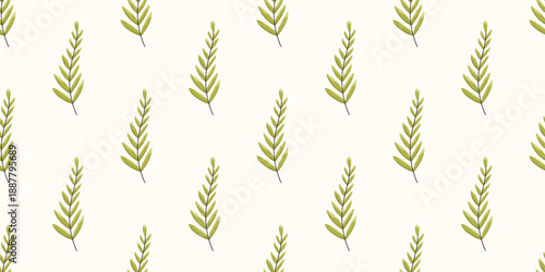 Seamless fern leaf pattern with lush green foliage and a natural botanical feel. Designed for fabric printing, wallpaper, and stylish nature-inspired backgrounds