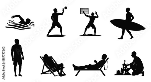 People engaging in various leisure activities on the beach