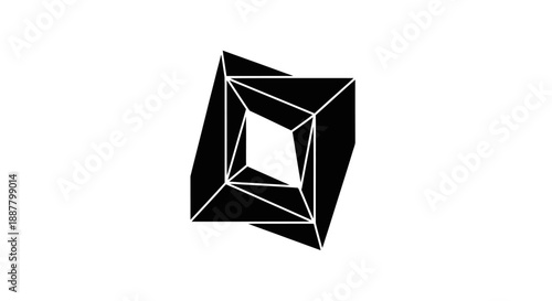 Black and white geometric diamond shape.