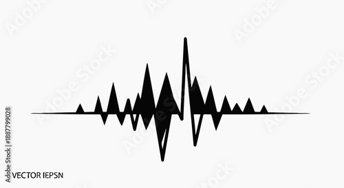 Black sound wave graphic design element.