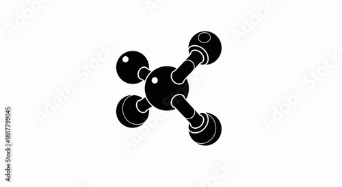 Black and white molecular model structure.