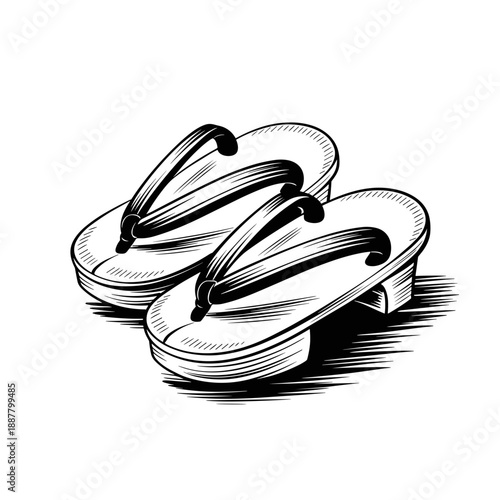 geta  sandals vector icon