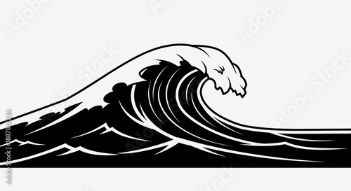 Large ocean wave in motion.