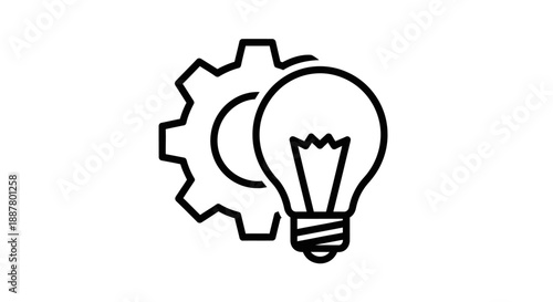 Light Bulb with Gear Icon Combination.