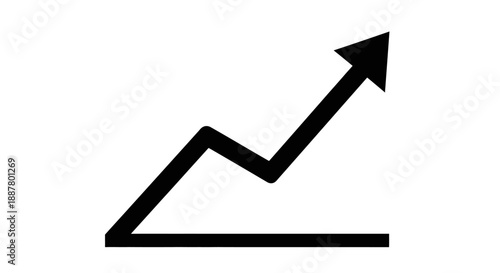 Black line graph with arrow.