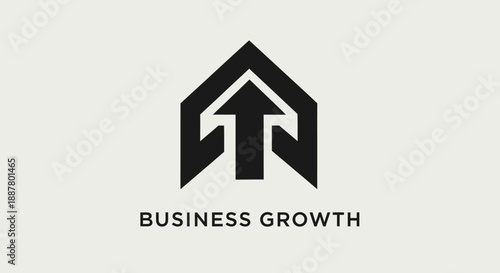 Business growth logo with arrows.