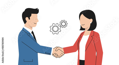 Business people shaking hands together.