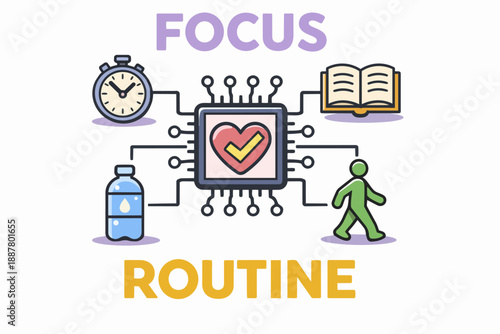 Healthy routine creating focus, wellness, and self-care in daily life