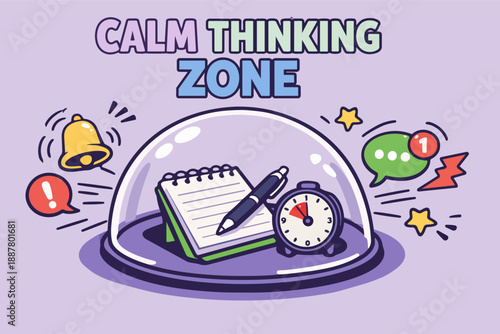 Calm thinking zone protecting planner and timer from outside distractions