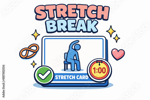 Stretch break encouraging office chair exercise and wellness for improved health