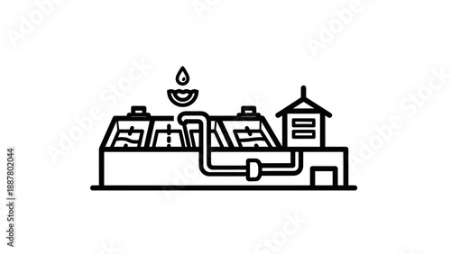 Industrial factory with smoke emission.
