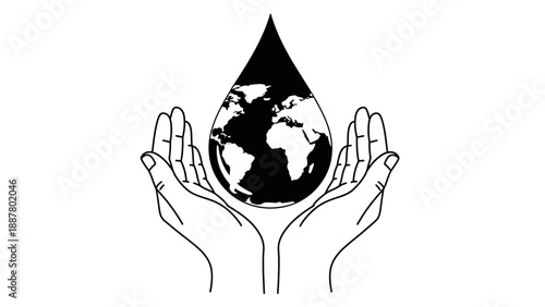 Hands holding the Earth globe.
