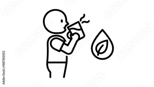 Person drinking from a glass.