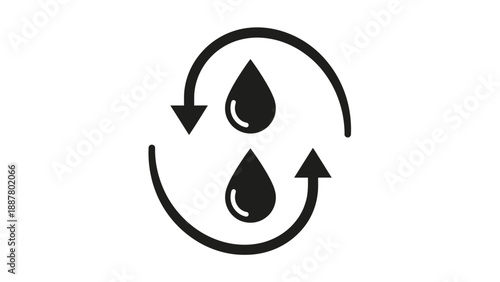 Water Droplet Recycling Conservation Symbol.