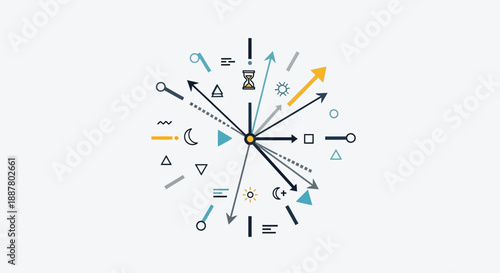 3d illustration of a business clock symbol representing the time is money concept and the deadline to go with a red arrow timer icon sign