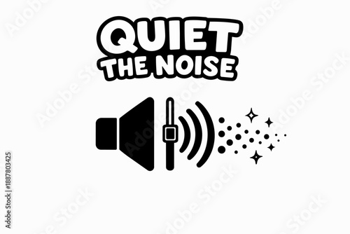 Quieting the noise showing sound waves transforming into sparkling serenity