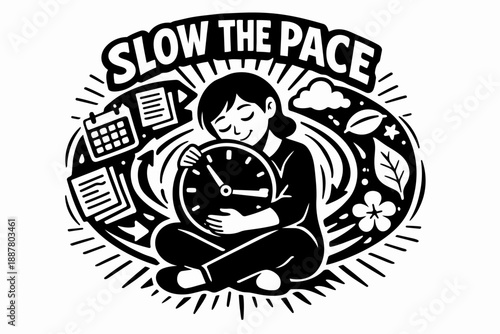 Woman embracing time, reducing stress, prioritizing well-being and life balance