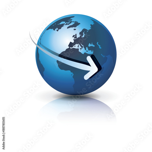 Earth Globe Design - Global Business, Modern Technology, Globalization Concept Clip-Art. Design Template Isolated on White Includes Copyspace and EPS Vector Format