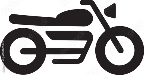 Modern Motorcycle Silhouette Icon for Motorbike Rental Services Automotive Repair Branding Biker Lifestyle Apparel Design and Urban Transport Illustration