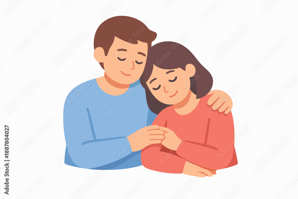 Fototapeta premium Couple embracing, showing love, care, and emotional support in a relationship