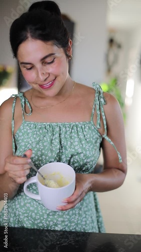Woman mixing ingredients to cook something 