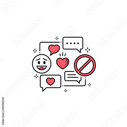 No Internet Social Media Symbols Refused.