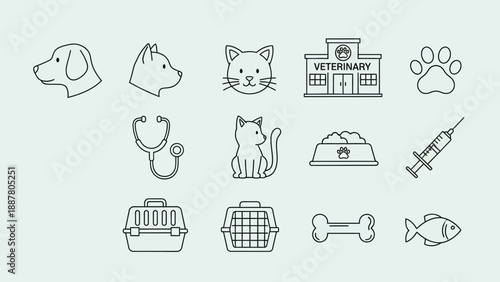 Veterinary Dog Cat Fish Stethoscope Syringe Pet Food Bone Transport Cages_transparent