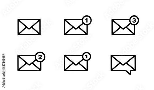 Email and Mail Line Icons Pack with Editable Stroke Vector EPS10