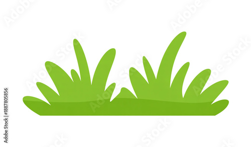 Minimal Flat Green Grass Shape Collection Natural Botanical Vector Illustration