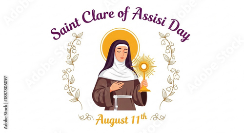 Saint Clare of Assisi Day Vector Illustration