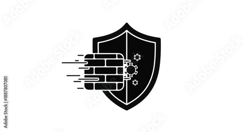 Cyber security shield protecting network from hacker attack, data breach prevention, cybersecurity concept, modern threat protection