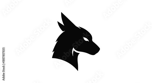 Wolf head silhouette profile view black animal icon on white background for design logo concept