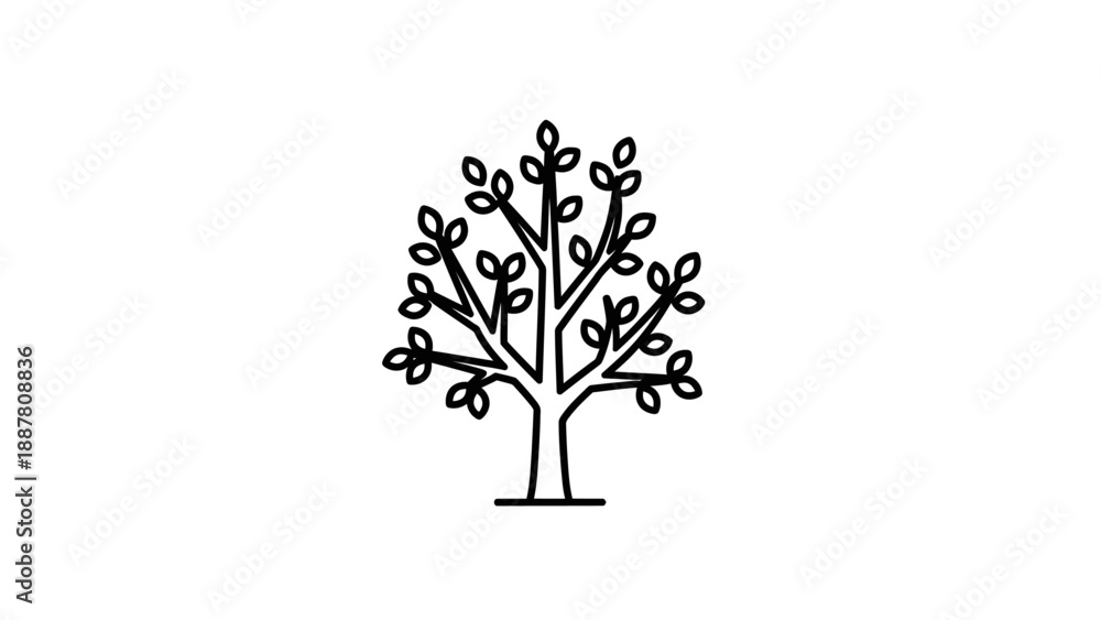 Obraz premium Simple line drawing of a tree.
