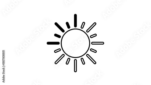 Simple line drawing of a sun.