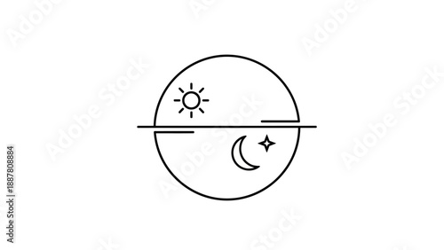 Day and Night Symbol Graphic Design.